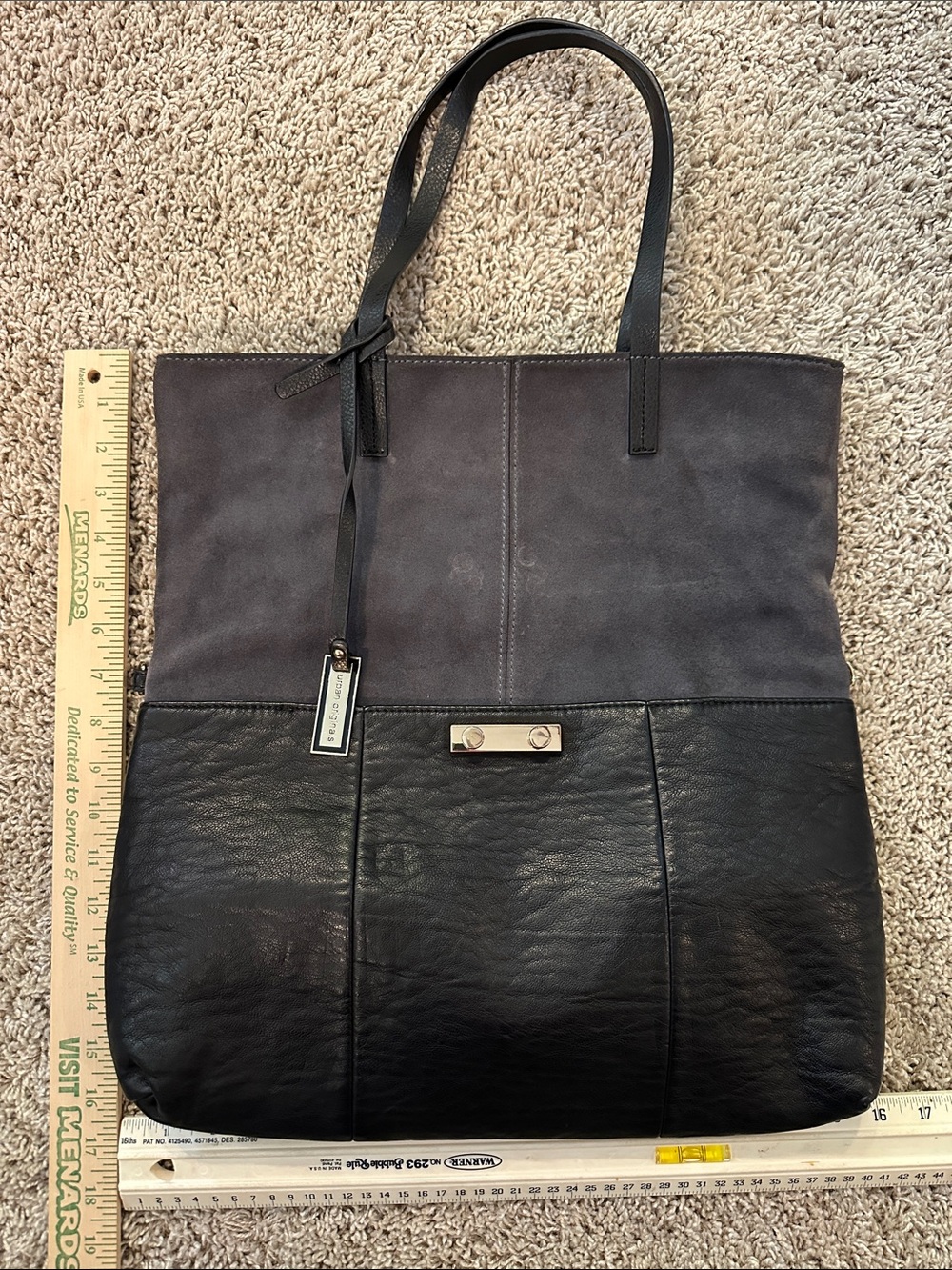 Urban Originals Two-Tone Black and Gray Tote